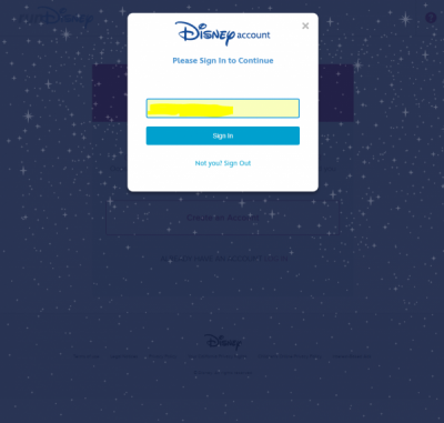 MyDisneyExperience Sign-in