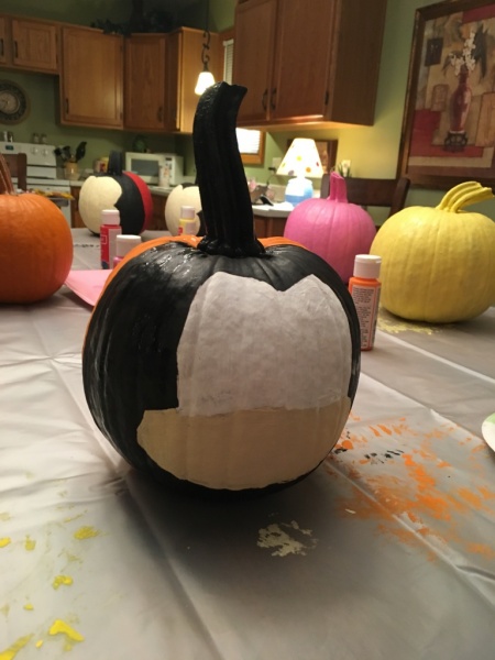 Goofy Tsum Tsum pumpkin in progress
