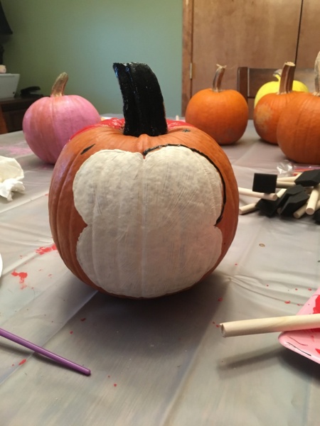 Minnie Tsum Tsum Pumpkin in progress