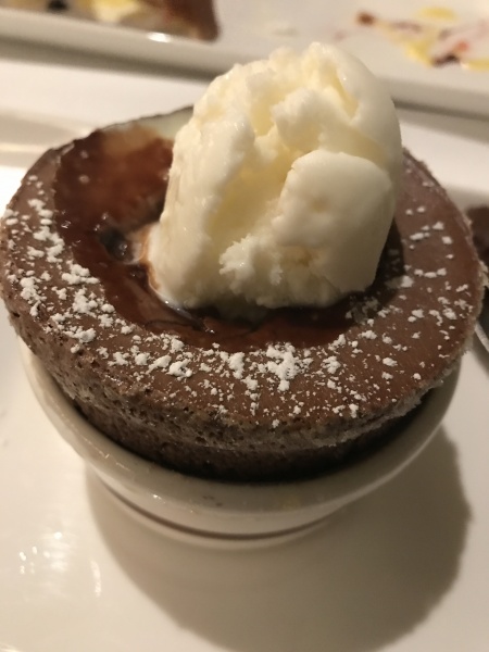 Chocolate Souffle at Palo on the Disney Magic