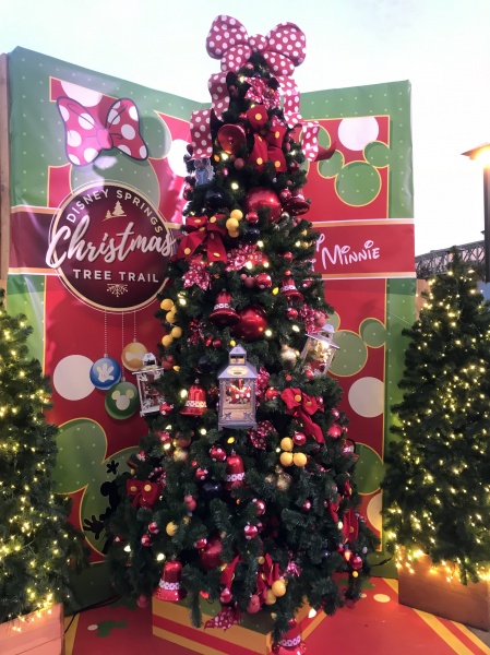 Christmas tree themed to Mickey and Minnie