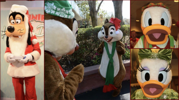 Christmas characters at Hollywood Studios