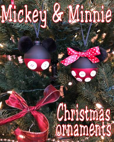 Mickey and Minnie Christmas ornaments
