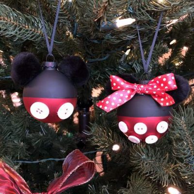 Mickey and Minnie Christmas ornaments