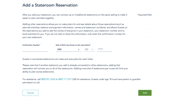 Linking your cruise reservation on DCL website