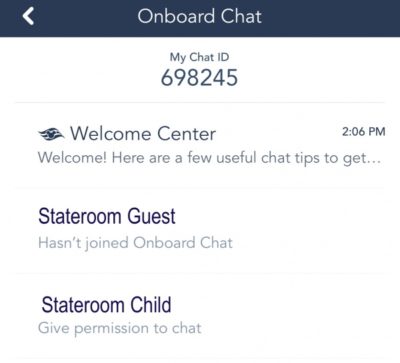 Chat ID and permission for child