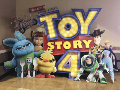 Movie theater display for Toy Story 4