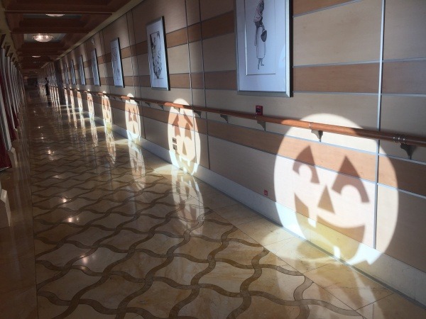 Jack-o-lantern windows on the Disney Dream | Disney's Halloween on the High Seas cruise