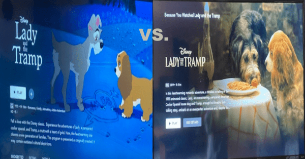 Animated Lady and the Tramp vs. the Live-Action the Lady and the Tramp