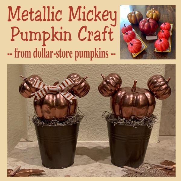 Metallic Mickey pumpkin craft