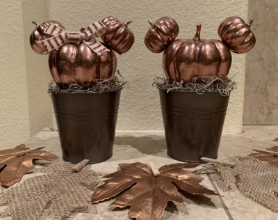 Metallic Mickey pumpkin craft