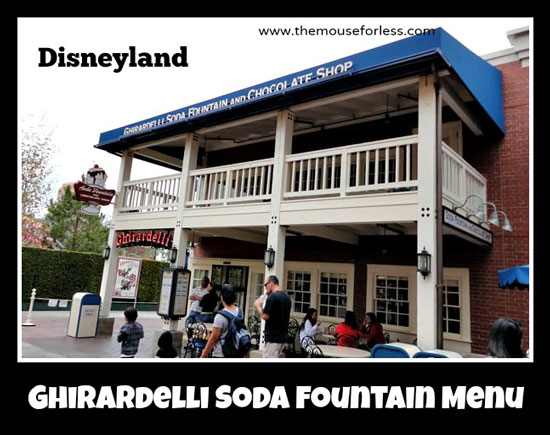 Ghirardelli Soda Fountain and Chocolate Shop Menu at Disney's California Adventure