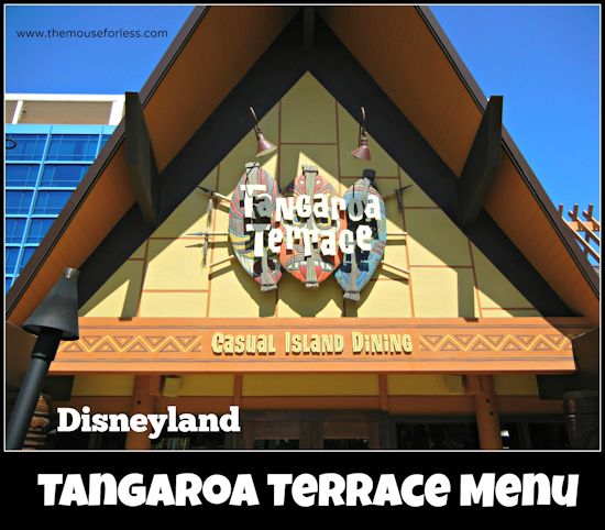 Tangaroa Terrace Menu