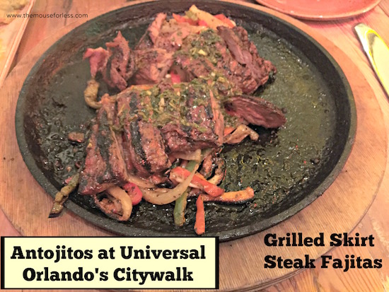 Grilled Skirt Steak at Antojitos Authentic Mexican Restaurant at Universal CityWalk #UniversalDining #CityWalk #UniversalOrlando