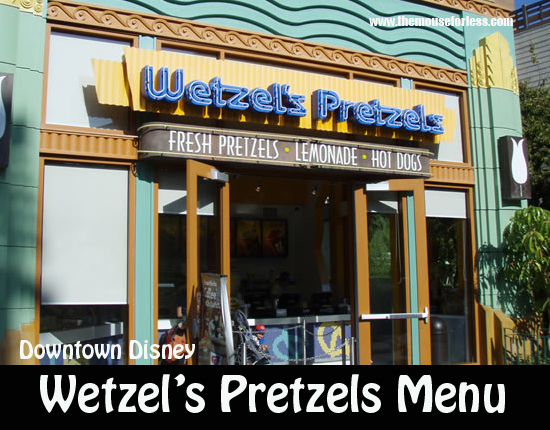 Wetzel's Pretzels Menu