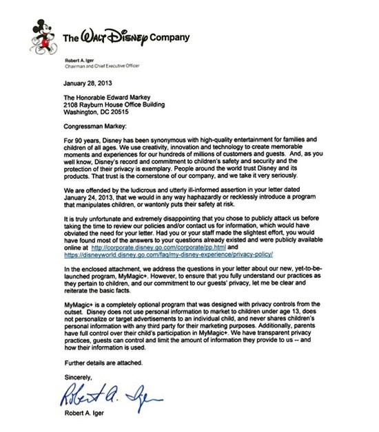 Iger's Reply