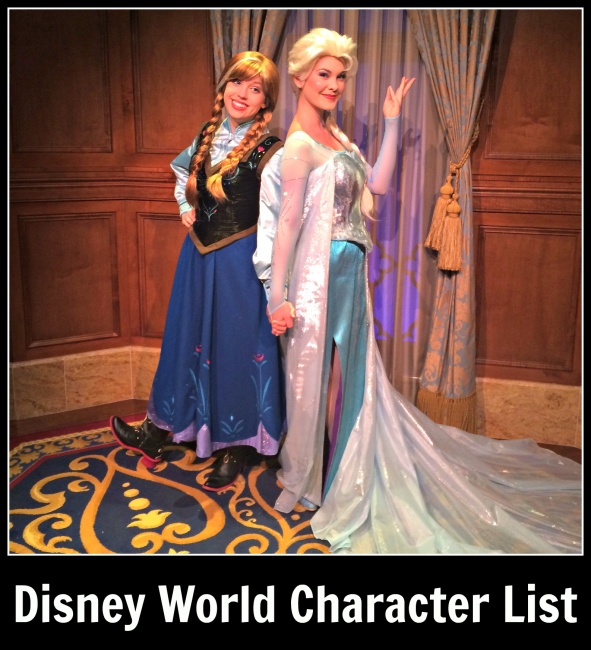 Walt Disney World Character List and information