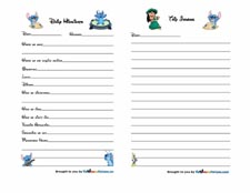 Lilo and Stitch Trip Journal Page