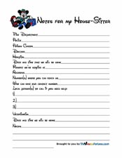 Notes for House-Sitter