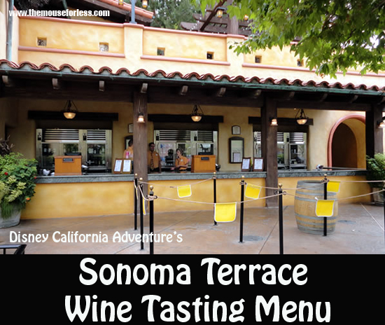 Sonoma Terrace Wine Tasting Menu #Disneyland #DisneyCaliforniaAdventure