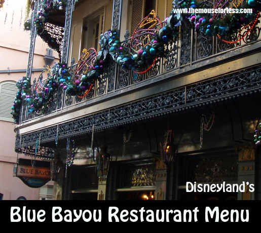 Blue Bayou Menu