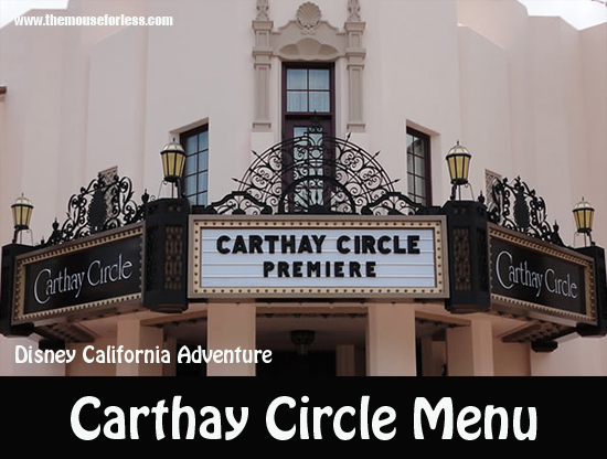 Carthay Circle Restaurant Menu