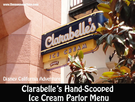 Clarabelle's Hand-Scooped Ice Cream Parlor Menu