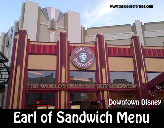 Earl of Sandwich Menu
