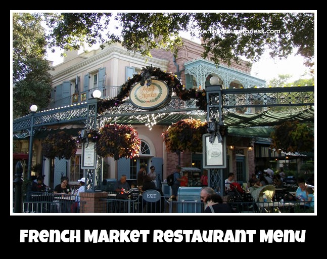 French Market Restaurant Menu New Orleans Square in Disneyland