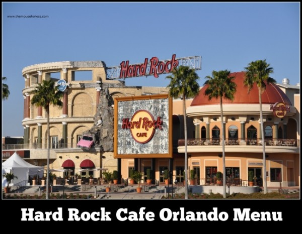 Hard Rock Cafe Orlando menu