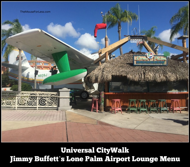 Jimmy Buffett's Lone Palm Airport Lounge Menu
