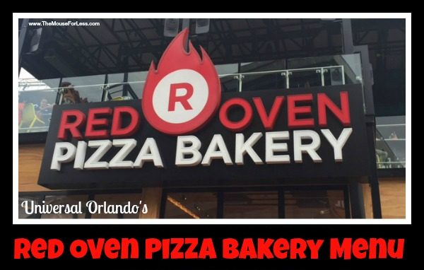 Universal's Red Over Pizza Bakery Menu