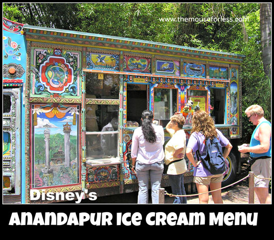 Anandapur Ice Cream Truck Menu at Disney's Animal Kingdom #WaltDisneyWorld