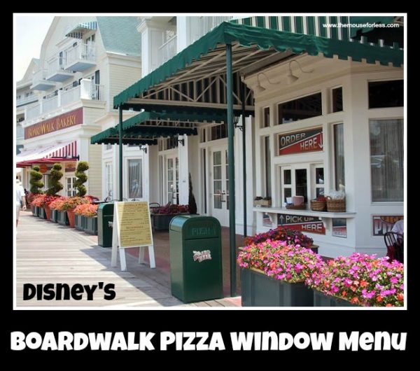 Boardwalk Pizza Window Menu