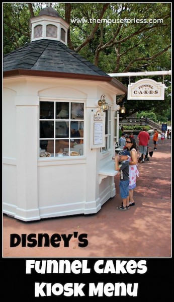 Funnel Cakes Kiosk Menu from Epcot