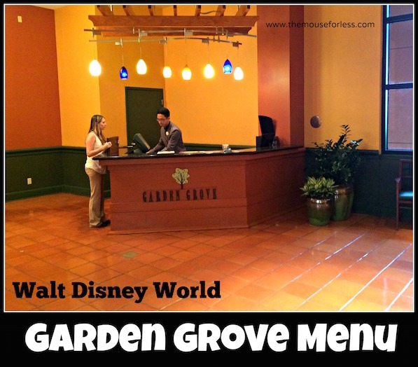 Garden Grove Menu at Walt Disney World Swan Hotel #DisneyDining #SwanHotel