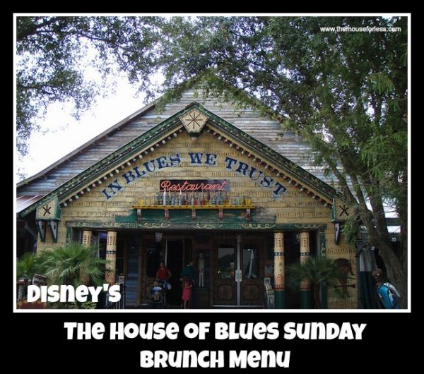 House of Blues Sunday Brunch Menu