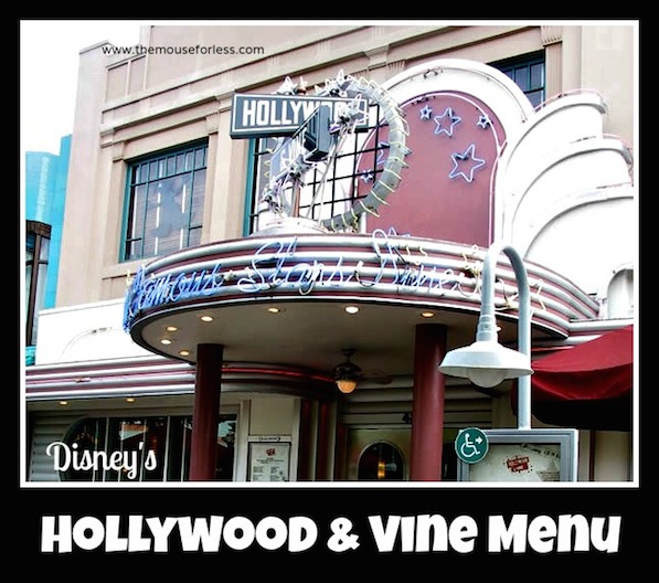 Hollywood And Vine Buffet Menu Disney S Hollywood Studios