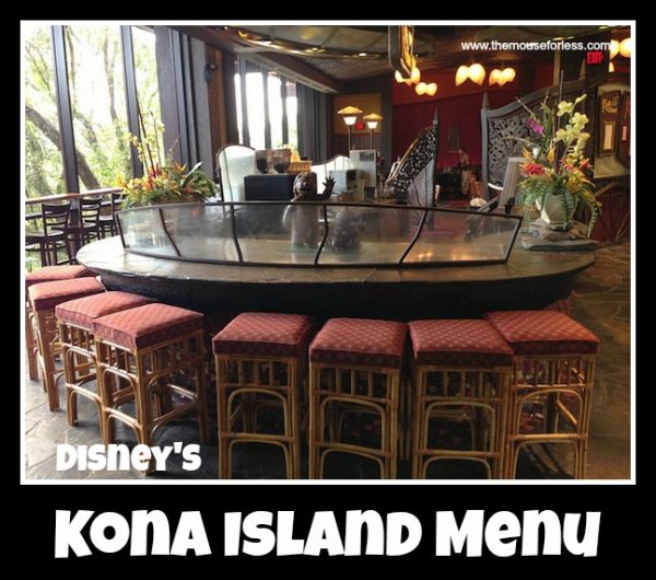 Kona Island Menu