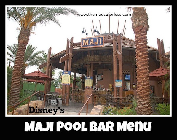 Maji Pool Bar Menu at Disney's Animal Kingdom Villas Kidani Village #DisneyDining #AnimalKingdomVillas