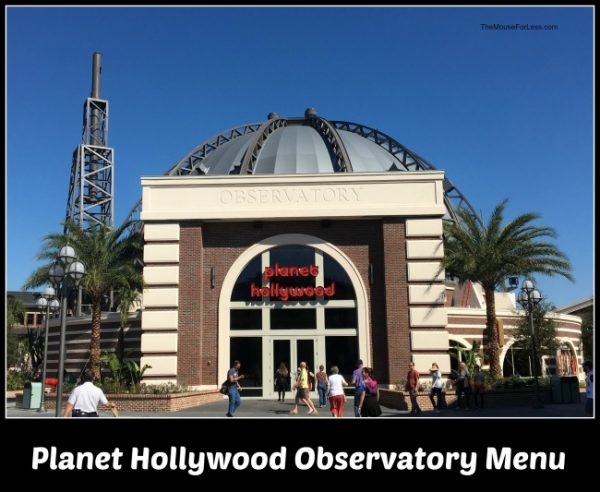 Planet Hollywood Observatory Menu Disney Springs