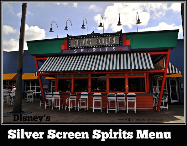 Silver Screen Spirits Pool Bar Menu at Disney's All Star Movies Resort #DisneyDining AllStarMovies