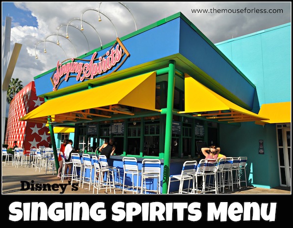 Singing Spirits Pool Bar Menu at Disney's All Star Music Resort #DisneyDining AllStarMusic