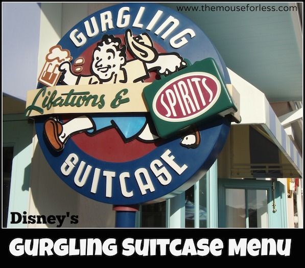 Gurgling Suitcase Menu at Old Key West #DisneyDining #OldKeyWest