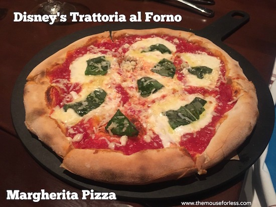 Margherita Pizza at Trattoria at Disney's BoardWalk Resort & Spa #DisneyDining #BoardwalkResort