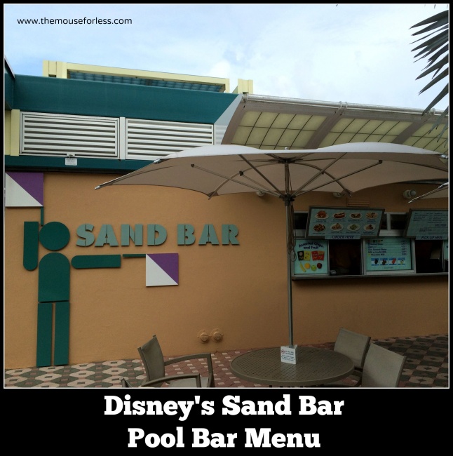 Sand Bar Pool Bar Menu