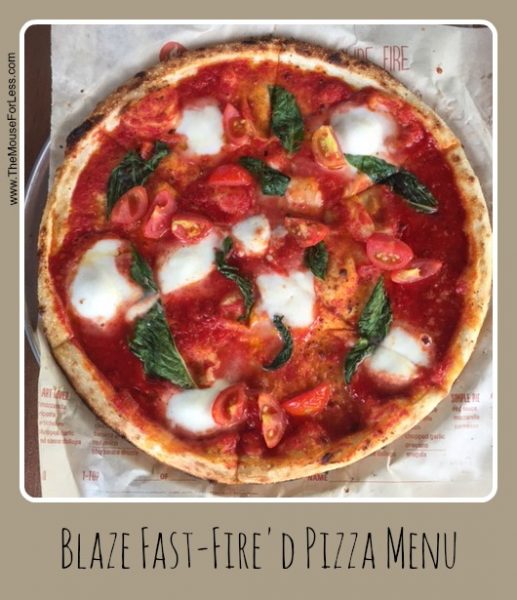Blaze Fast-Fire'd Pizza Menu