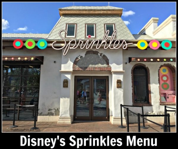 Sprinkles Menu Disney Springs at Walt Disney World