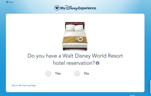 adding plans to My Disney Experience 