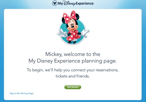 adding plans to My Disney Experience 